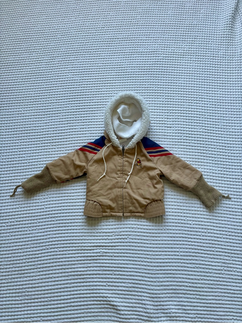 Vintage Sears Winnie the Pooh Sherpa Trim Coat 1970s-80s Toddler M